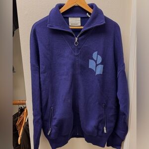 ISABEL MARANT Alex intarsia-knit zip-up cardigan